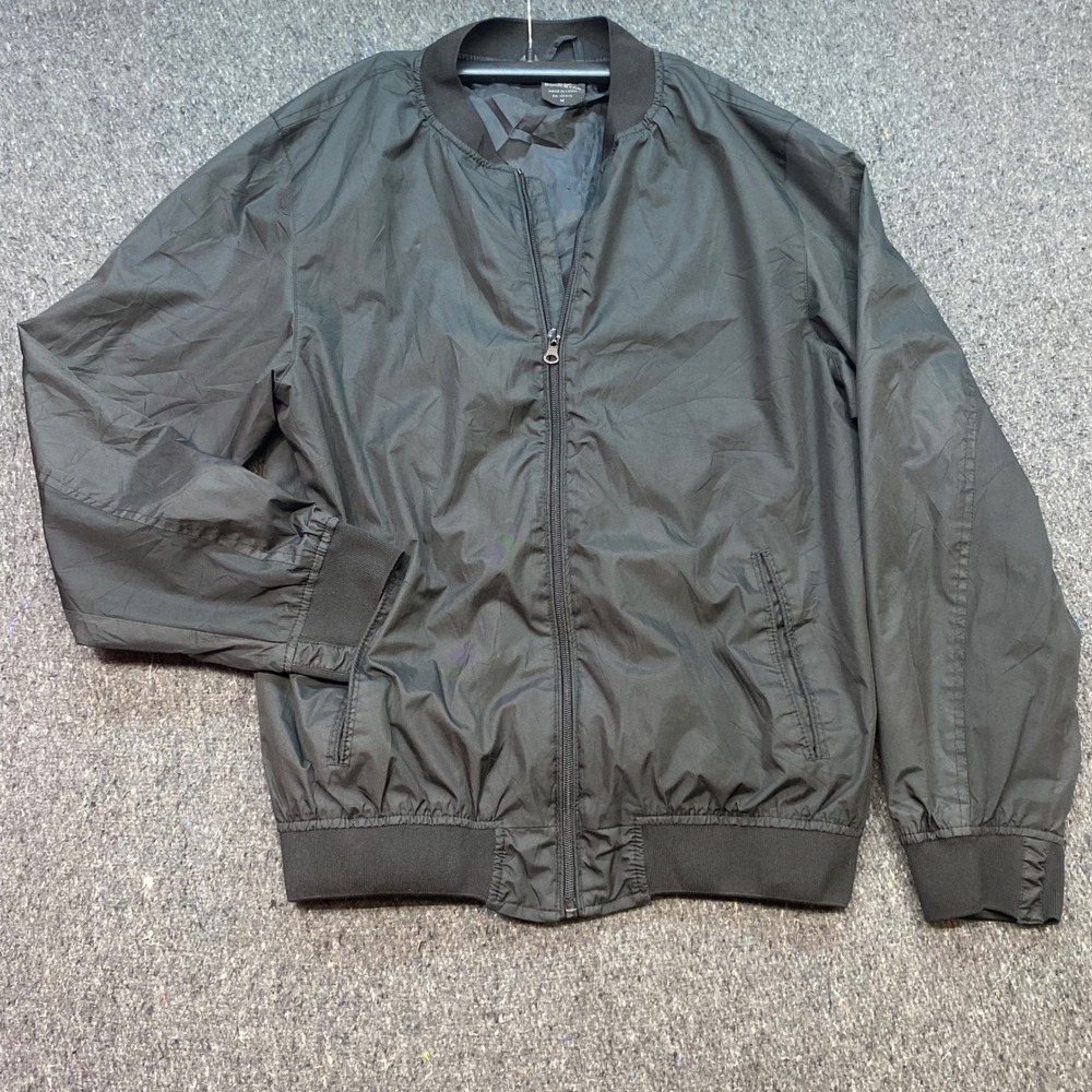 Soulstar Bomber Jacket Sz M Mens Black Streetwear Lightweight Windbreaker Zip